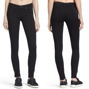 RAG & BONE Black Plush Mid Rise Twill Jeggings 26